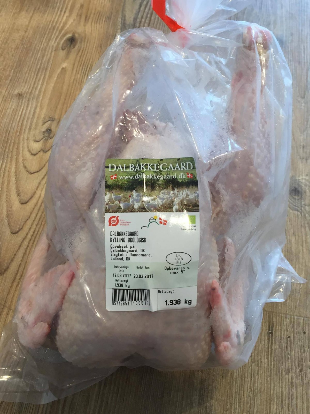 Øko Kylling Hel min 2,4kg FROST Kylling Gris Lam & Co a/s